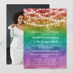 Faire-part Fête de l'Elopement de l'Arc-en-ciel et des lampes