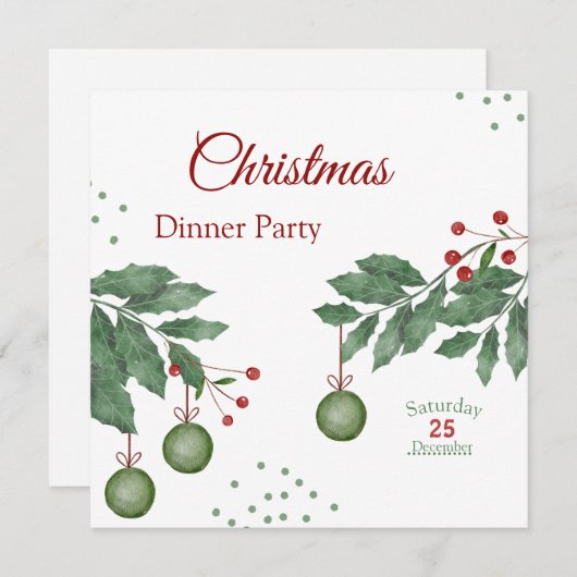 Faire-part Fête de Noël (Devant / Derrière)