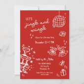 Faire-part fête de Noël fantaisiste jingle et se mêle (Devant)