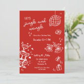 Faire-part fête de Noël fantaisiste jingle et se mêle (Debout devant)