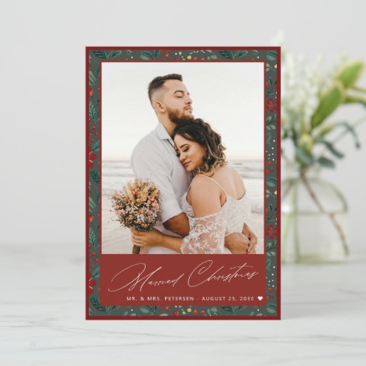 Faire-part Fête de Noël mariée (Debout devant)