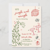 Faire-part Fête de Noël tirée à la main (Devant)