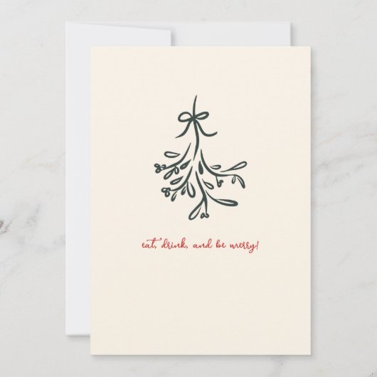 Faire-part Fête de Noël tirée à la main (Dos)