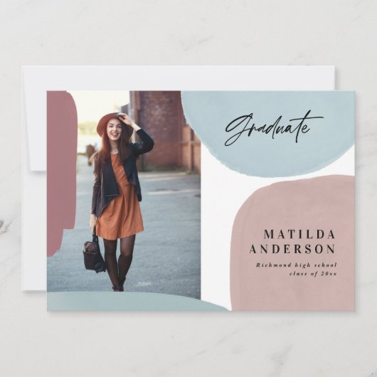 Faire-part Fête de remise de diplômes multiphoto colorée abst (Devant)