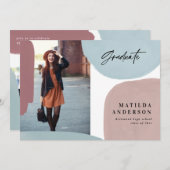 Faire-part Fête de remise de diplômes multiphoto colorée abst (Devant / Derrière)