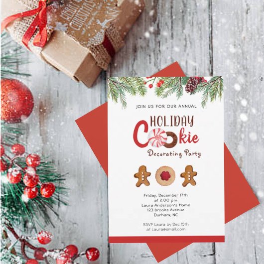 Faire-part Fête Décoration Cookie de vacances
