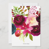 Faire-part Fête des mariées, Bourgogne, Aquarelle Blush+Navy (Dos)