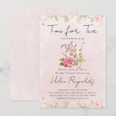 Faire-part Fête des mariées de Tea Party Fleur sauvage aquare (Devant / Derrière)