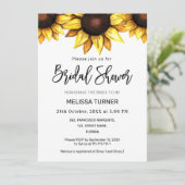 Faire-part Fête des mariées de tournesol Blanc Jaune Floral I (Debout devant)