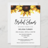 Faire-part Fête des mariées de tournesol Blanc Jaune Floral I (Devant)