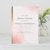 Faire-part Fête des mariées | Laver d'aquarelle rose (Debout devant)