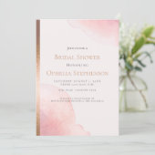 Faire-part Fête des mariées | Laver d'aquarelle rose (Debout devant)