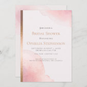 Faire-part Fête des mariées | Laver d'aquarelle rose (Devant / Derrière)