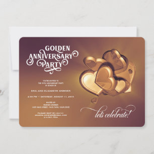 Faire-part Fête du 50e anniversaire de mariage (Version 3)
