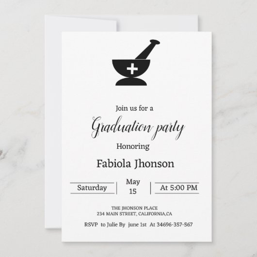 Faire-part Fête universitaire de la Pharmacie simple (Devant)