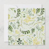 Faire-part Feuillage d'aquarelle et baby shower des bois de c (Dos)