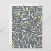 Faire-part Feuillage de branche d'olive à l'aquarelle moderne (Dos)