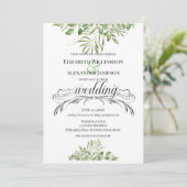 Faire-part Feuillage simple haut et bas / Mariage (Debout devant)