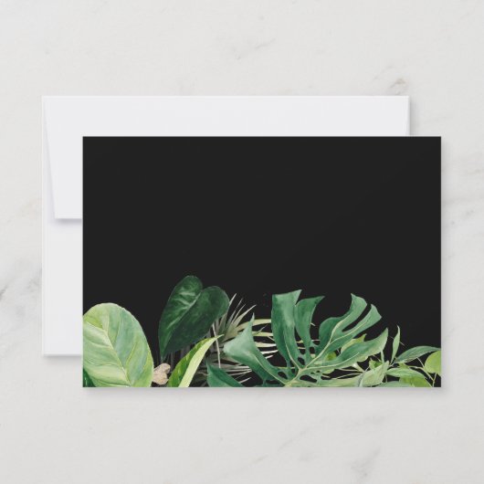 Faire-part Feuille Tropical Gold Script Enregistrer La Date P (Dos)
