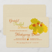 Faire-part Feuilles de Chêne et Glands (Devant / Derrière)