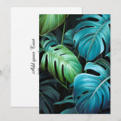 Faire-part Feuilles de Monstera Botanique Feuillage Jungle Tr (Devant / Derrière)