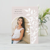 Faire-part Feuilles délicats | Diplôme photo (Debout devant)