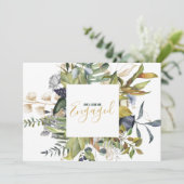 Faire-part Feuilles et couronnes de fleurs, frontière engagée (Debout devant)