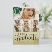 Faire-part Feuilles tropicaux modernes Photo de graduation à  (Debout devant)