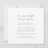 Faire-part Feuilles vertes monogramme annulation de mariage (Dos)