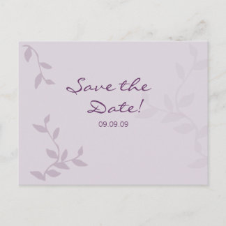 Faire-part Feuilles violets Enregistrer la carte postale Date
