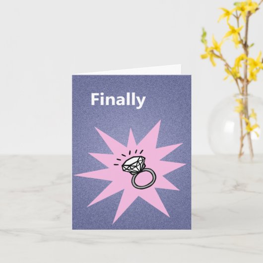 Faire-part Fiançailles amusant Finalement engagé (Fleur jaune)