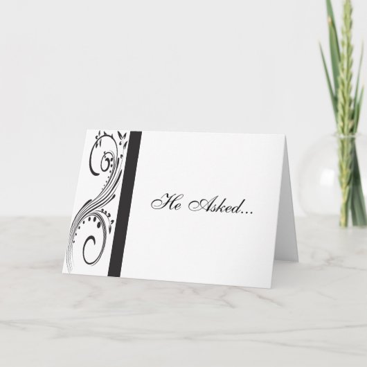 Faire-part Fiançailles Black and White Swils (Devant)