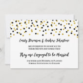 Faire-part Fiançailles de Confetti en or noir (Devant)