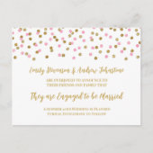 Faire-part Fiançailles de Confetti en or rose (Devant)