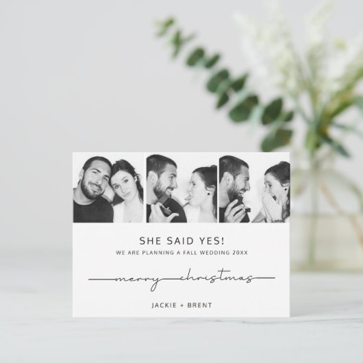 Faire-part Fiançailles de la carte de Noël (Debout devant)