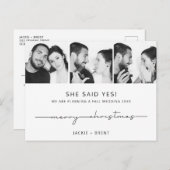 Faire-part Fiançailles de la carte de Noël (Devant / Derrière)