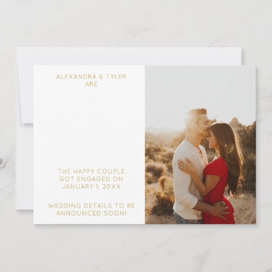 Faire-part Fiançailles de la nouvelle année photo moderne Art (Devant)