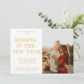 Faire-part Fiançailles de la nouvelle année photo moderne Art (Debout devant)
