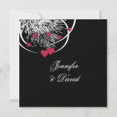 Faire-part Fiançailles de l'arbre Fireworks & Hear (Dos)