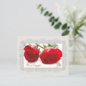 Faire-part Fiançailles de roses rouges (Debout devant)