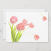 Faire-part Fiançailles de tulipes roses douces (Dos)