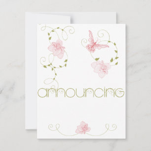 Faire-part Fiançailles des Lys roses de mariage du jardin