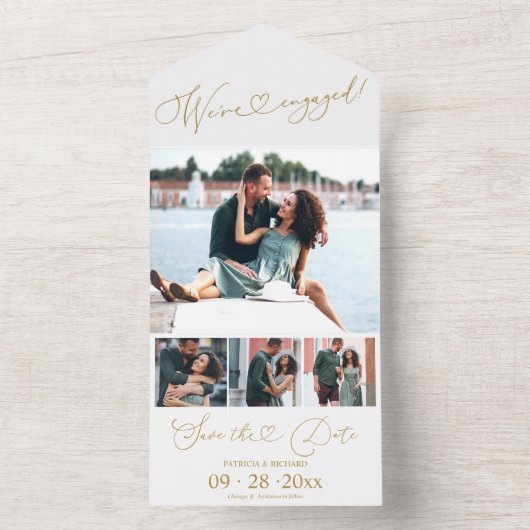 Faire-part fiançailles Et Enregistrer La Date (À l'intérieur)