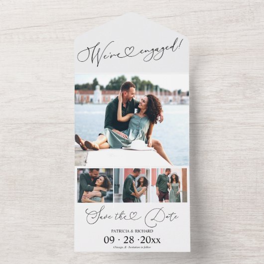 Faire-part fiançailles Et Enregistrer La Date (À l'intérieur)