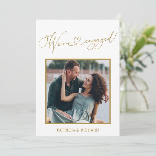 Faire-part fiançailles Et Enregistrer La Photo Dat (Debout devant)