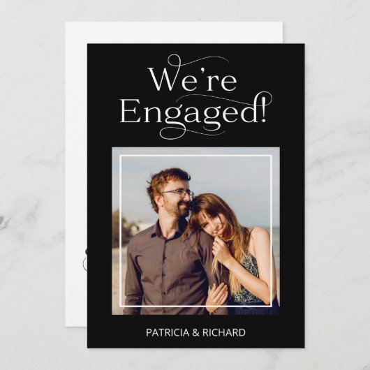 Faire-part fiançailles Et Enregistrer La Photo Dat (Devant / Derrière)