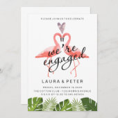 faire-part Fiançailles| feuilles tropicales de fla (Devant / Derrière)