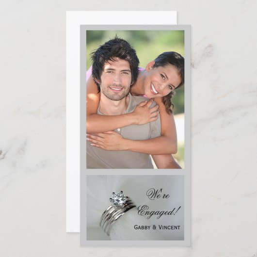 Faire-part Fiançailles mariage Carte photo (Devant / Derrière)