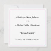 Faire-part Fiançailles Mariage damassé rose (Dos)