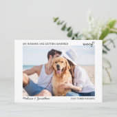 Faire-part Fiançailles Mariage de photo pour animaux de compa (Debout devant)